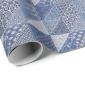 Denim driehoek Patchwork  textuur. Cadeaupapier (Rol Hoek)