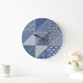 Denim driehoek Patchwork  textuur. Grote Klok (Huis)