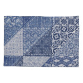 Denim driehoek Patchwork  textuur. Kussensloop (Achterkant)