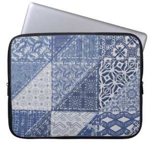 Denim driehoek Patchwork  textuur. Laptop Sleeve