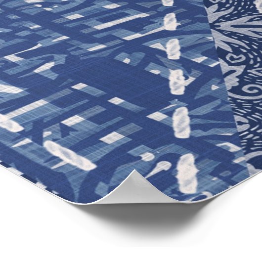 Denim driehoek Patchwork textuur. Poster (Hoek)