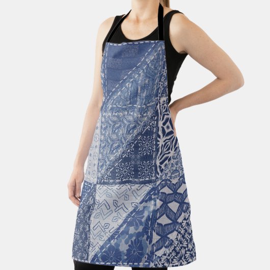 Denim driehoek Patchwork textuur. Schort (Insitu)