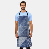 Denim driehoek Patchwork  textuur. Schort (Gedragen)