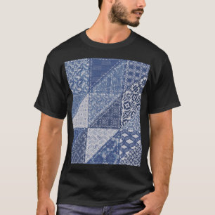 Denim driehoek Patchwork textuur. T-shirt