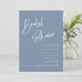 Denim/Dusty Blue Bohemian Bridal Shower Kaart (Staand voorkant)