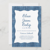 Denim Een Blauwe Jean Baby Shower Kaart (Voorkant)