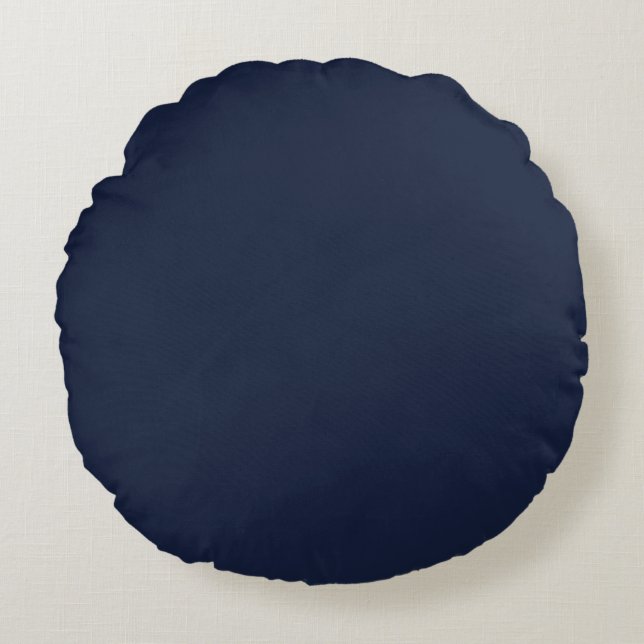 Denim effen kleur rond kussen (Voorkant)