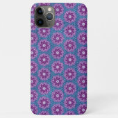 Denim en bloemen paars blauw grafisch Case-Mate iPhone case (Achterkant)