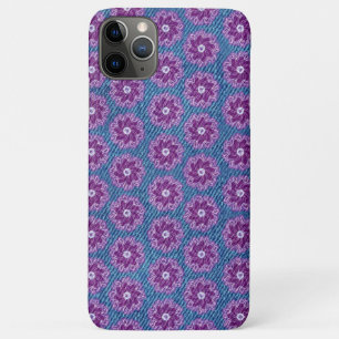 Denim en bloemen paars blauw grafisch iPhone 11 pro max hoesje