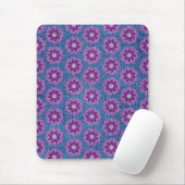 Denim en bloemen roze en blauw mousepad muismat (Met muis)