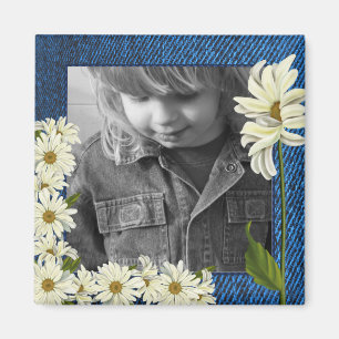 Denim en Daisies Fotomagneet Magneet
