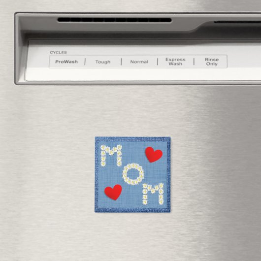 Denim en Daisies Moederdag Magneet (Insitu (Vaatwasser))