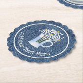 Denim en Daisys Kartonnen Onderzetters (Gekanteld)