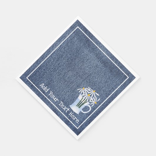 Denim en Daisys Servet (Hoek)