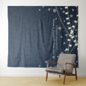 Denim en diamanten achtergrond wandkleed (In Situ (horizontaal))