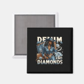 Denim en diamanten Afrikaanse Melanine Swag Cowgir Magneet (Voorkant / Achterkant)