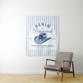 Denim en Diamanten Bachelorette Achtergrond Cowgir Wandkleed (In situ)