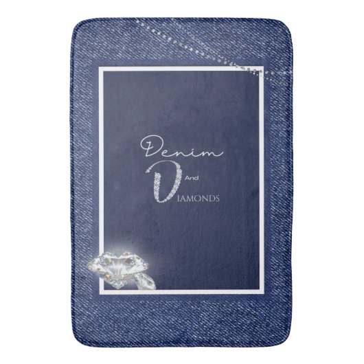 Denim en diamanten badmat (Voorkant Verticaal)