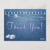 Denim en diamanten bedankt kaarten (Achterkant)