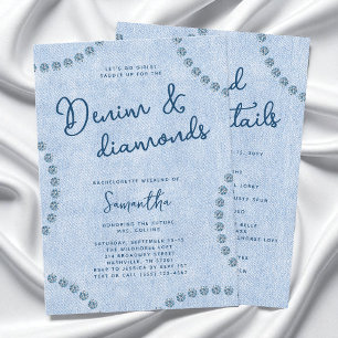 Denim en Diamanten Blauwe Westerse Bachelorette-fe Kaart