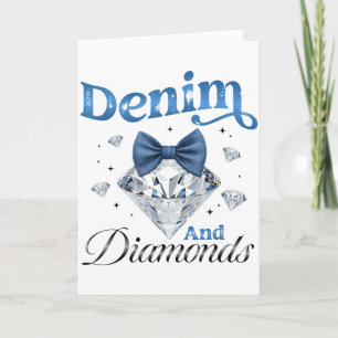 Denim En Diamanten Boog Dames Meisjes Vrouwen  Kaart