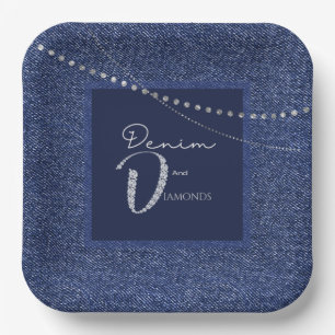Denim en diamanten bord