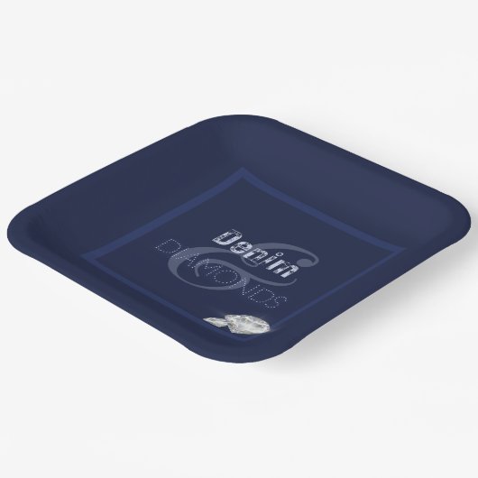 Denim en diamanten bord (Gebogen)