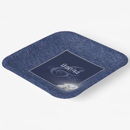 Denim en diamanten bord (Gebogen)