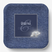 Denim en diamanten bord (Voorkant)