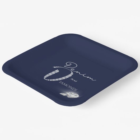 Denim en diamanten bord (Gebogen)