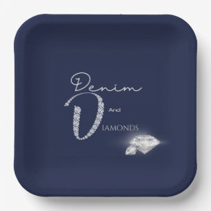 Denim en diamanten bord
