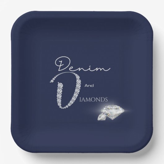 Denim en diamanten bord (Voorkant)