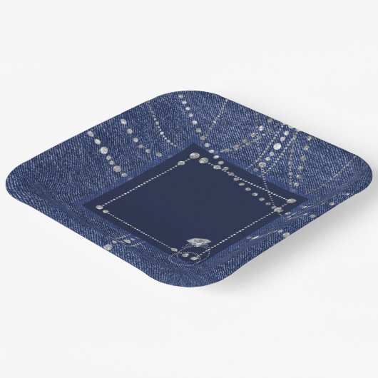 Denim en diamanten bord (Gebogen)