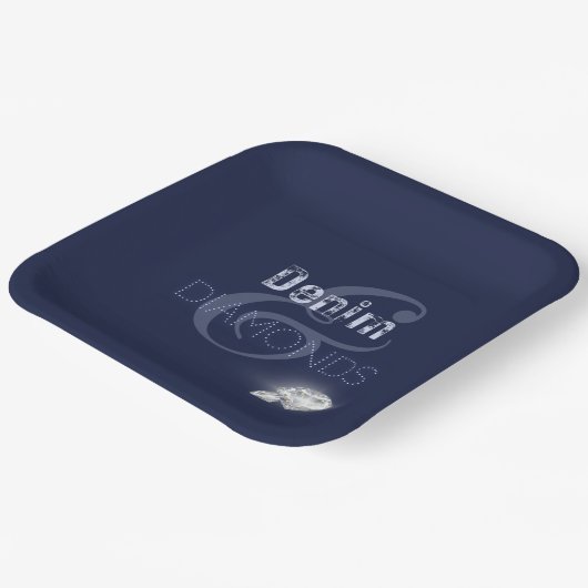 Denim en diamanten bord (Gebogen)