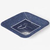 Denim en diamanten bord (Gebogen)