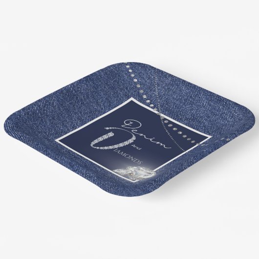 Denim en diamanten bord (Gebogen)