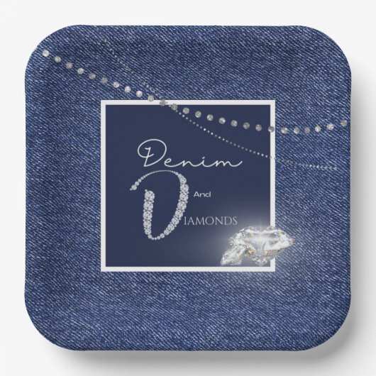 Denim en diamanten bord (Voorkant)