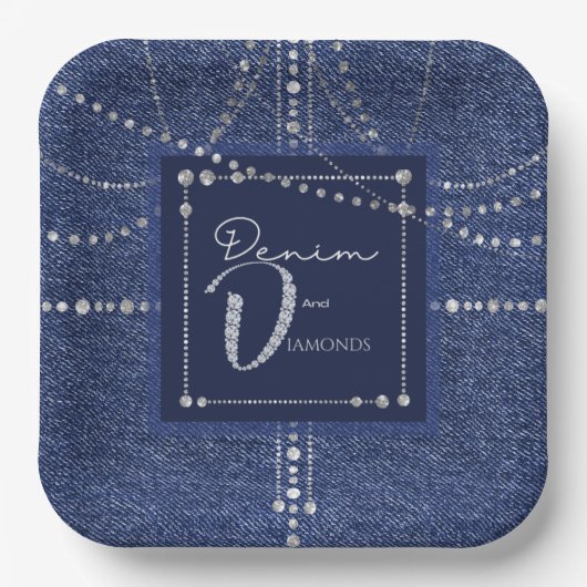Denim en diamanten bord (Voorkant)