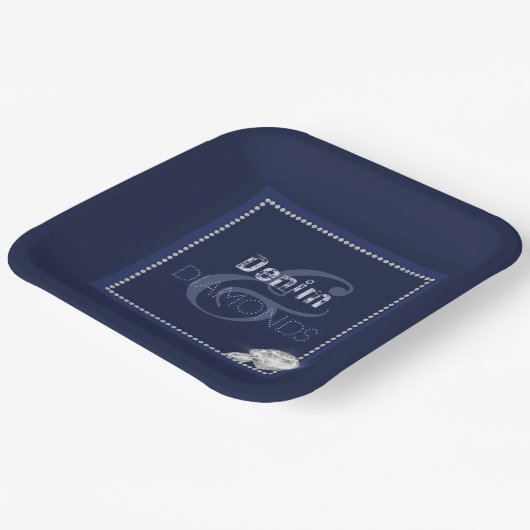 Denim en diamanten bord (Gebogen)