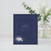 Denim en diamanten briefpapier papier. (Staand voorkant)