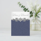 Denim en Diamanten Feest Kaart (Staand voorkant)