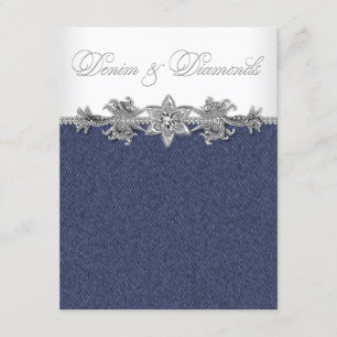 Denim en Diamanten Feest Kaart