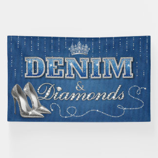 Denim en diamanten feestje  spandoek