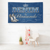 Denim en diamanten feestje  spandoek (Insitu)