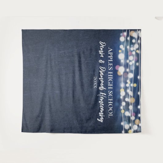 Denim en diamanten foto achtergrond sprankelend ev wandkleed (Voorkant (horizontaal))