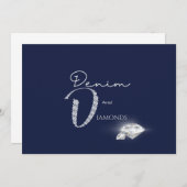 Denim en diamanten kaart (Voorkant / Achterkant)