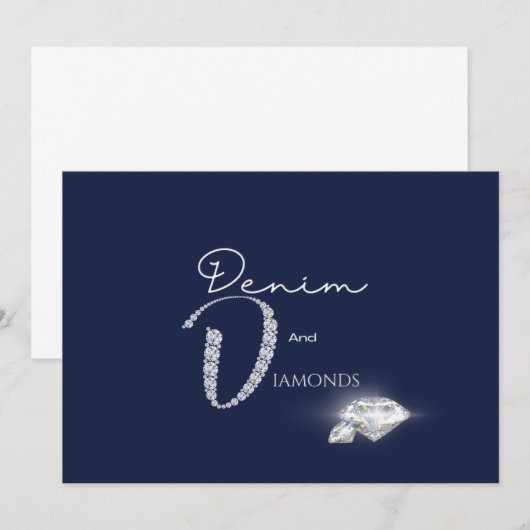 Denim en diamanten kaart (Voorkant / Achterkant)