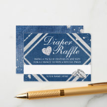 Denim en Diamanten Luierspel Envelop Kaart