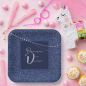 Denim en diamanten Papieren bord (Feest)