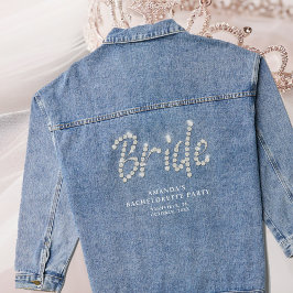 Denim en diamanten Rhinestones Bruid Bachelorette Jacket